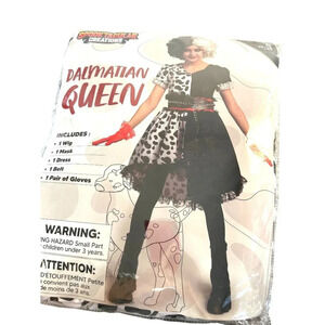 Spooktacular Creations Girls Dalmation Queen Costume Black/White/Red 5 PC Set Si